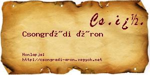 Csongrádi Áron névjegykártya