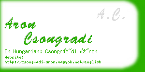 aron csongradi business card